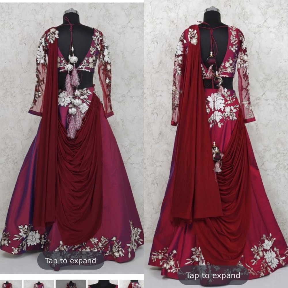 Red Wedding Reception Lehenga Indian Dress